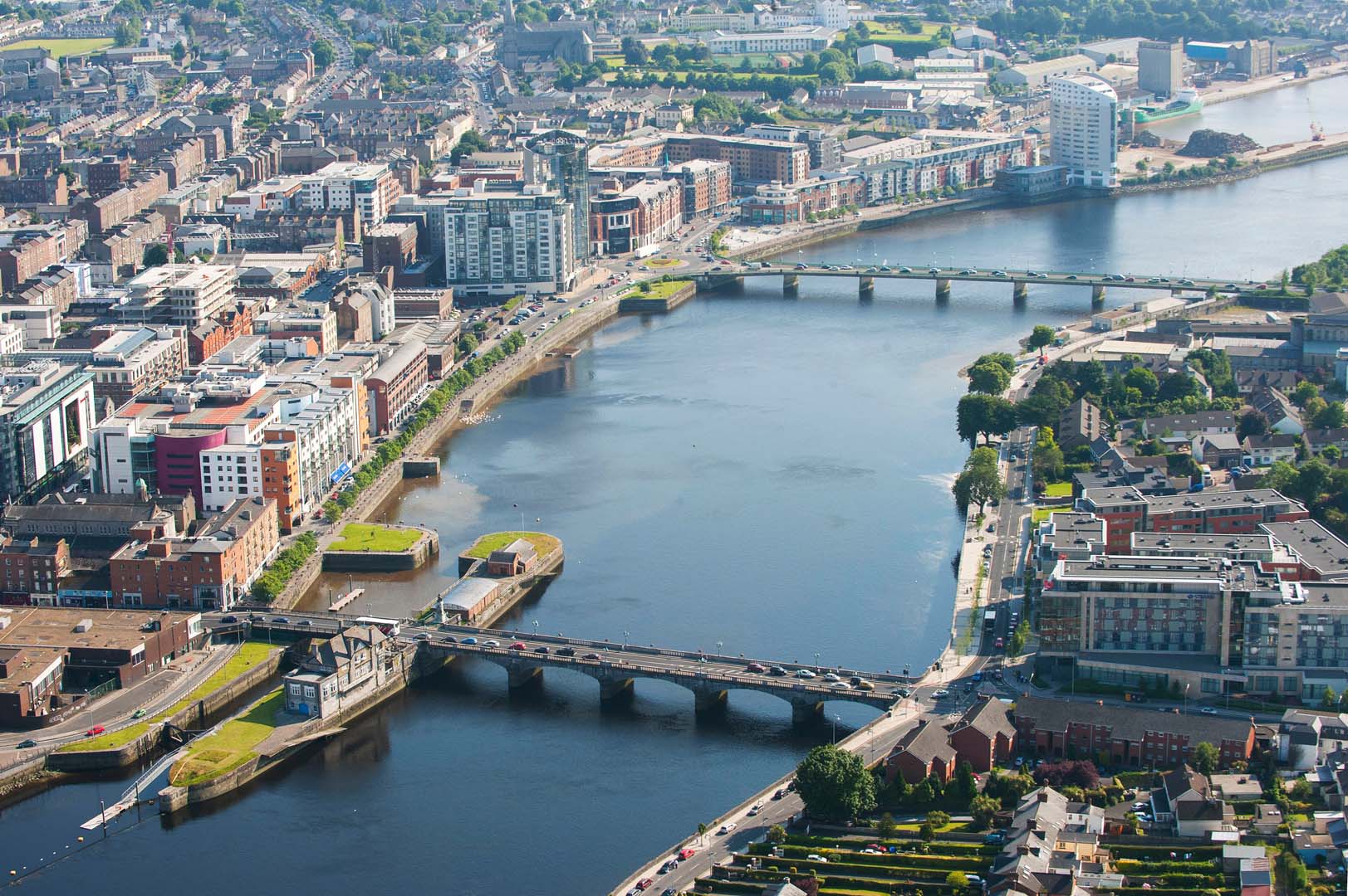 An aerial view of Limerick City, Ireland